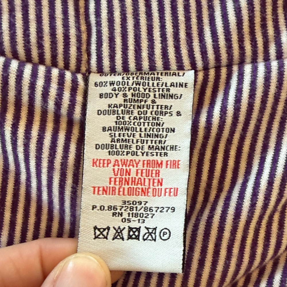 Boden Kids Purple Toggle Coat - Picture 3 of 4
